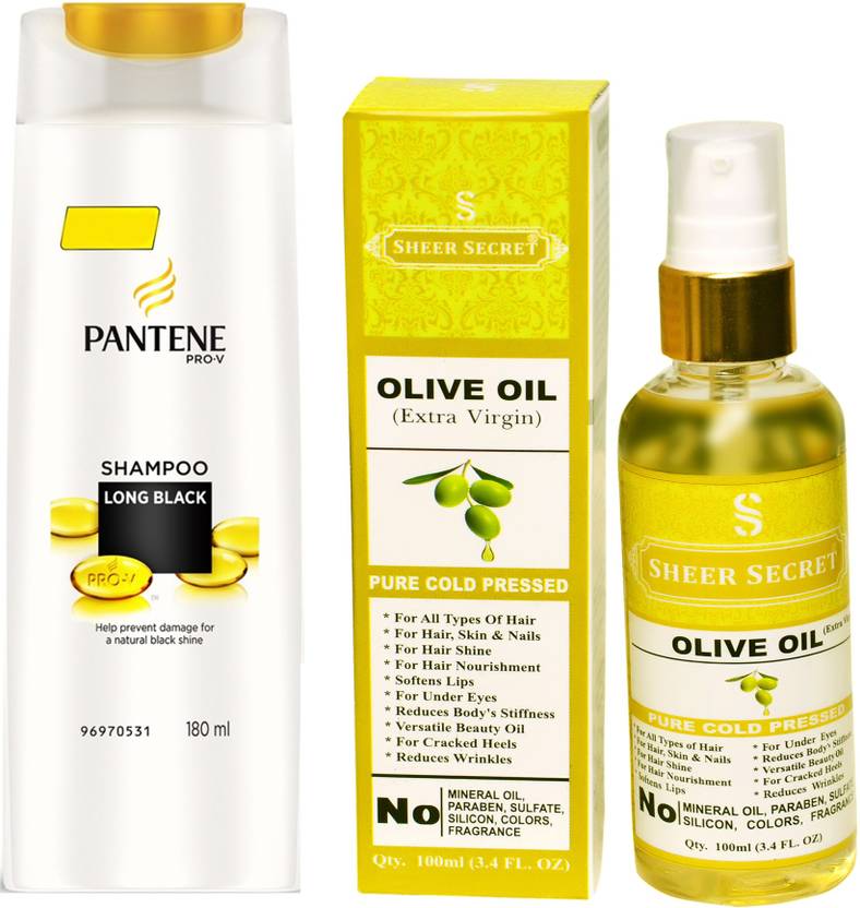 Pantene 180 Ml Long Black Shampoo With Sheer Secret Cold Pressed