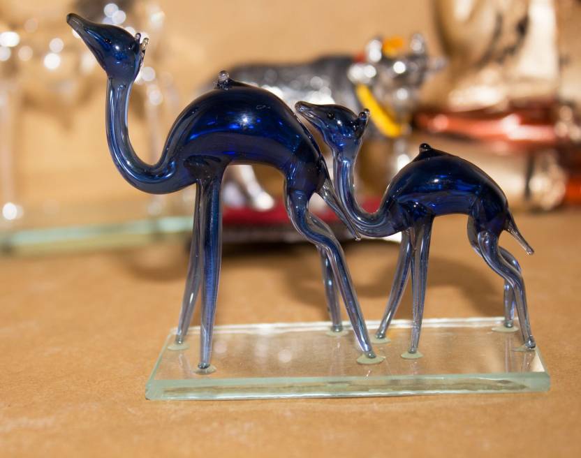 Sr Crafts Desert Camels Crystal Glass Transparent Animal Figurine