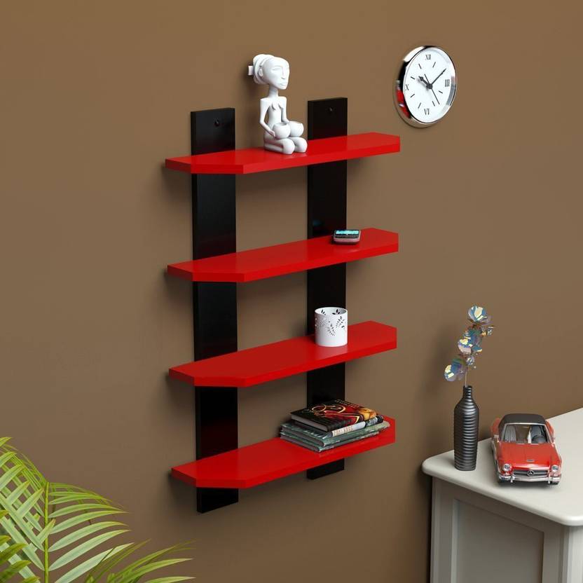 Royals Wood Decorative Mdf Laminated Ladder Shape 4 Tier Designer