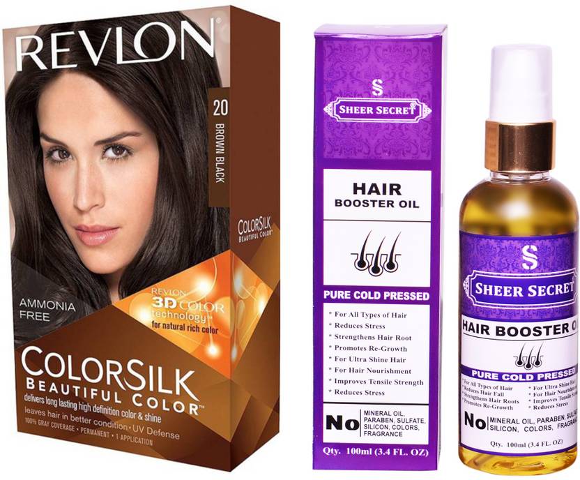 Revlon Brown Black 20 With Sheer Secret Cold Pressed Hair Booster