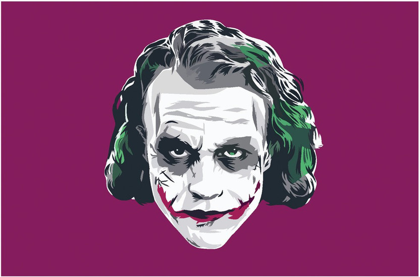 THE JOKER 18 x 24 in Print//Poster of Original Dark Knight Painting//Illustration