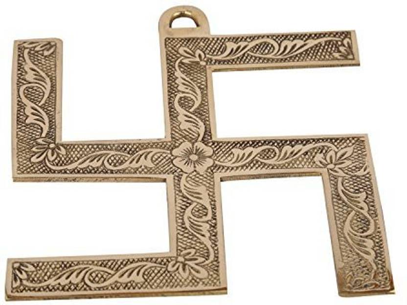 Aatm Decorative Attractive Swastik Shape Brass Wall Hanging