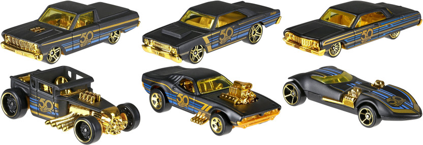 hot wheels 50 years black and gold