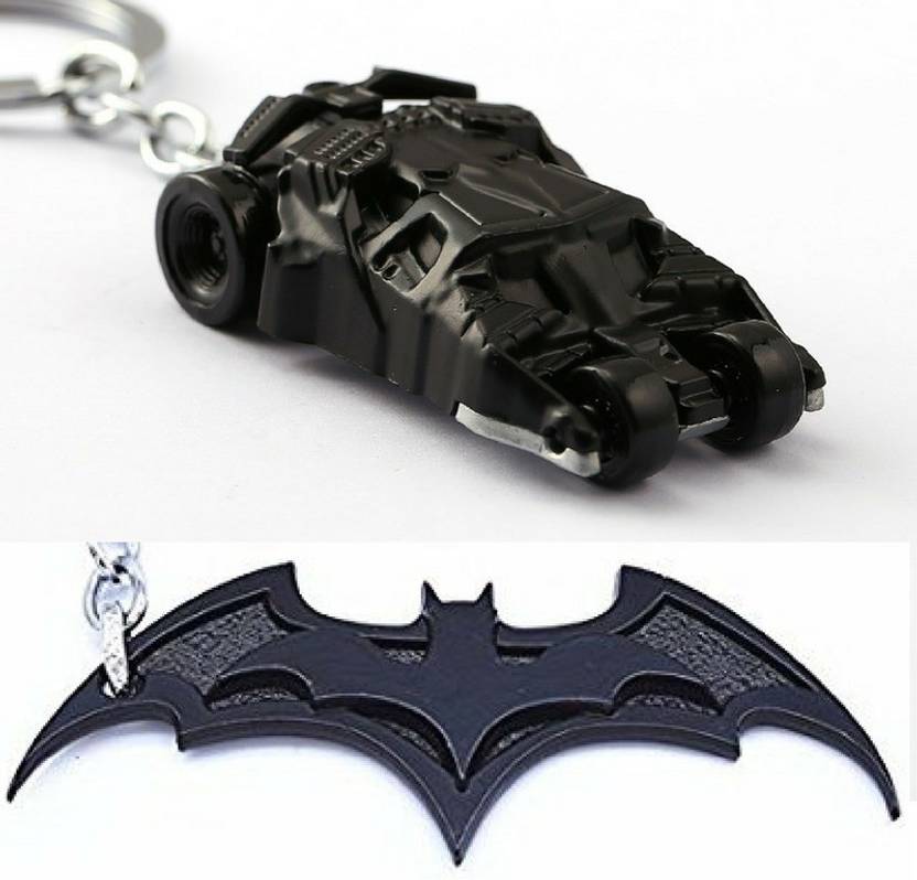 Techitry Batman Car Batman Logo Combo Of 2 Metal Key Chain