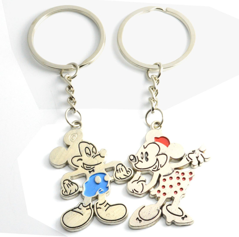 MICKEY /& MINNIE MOUSE Keychains Key Chain PVC Rubber with Metal Ring