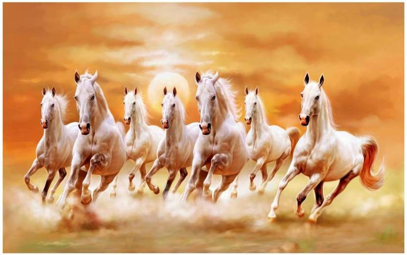 Seven Horses Poster Vastu Seven Horses Posters Running Horse Poster Horse Wall Poster Paper Print
