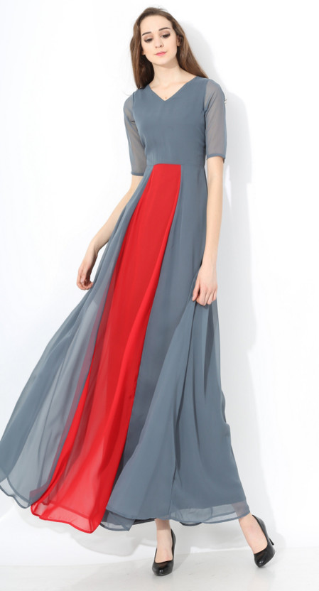 red gown flipkart