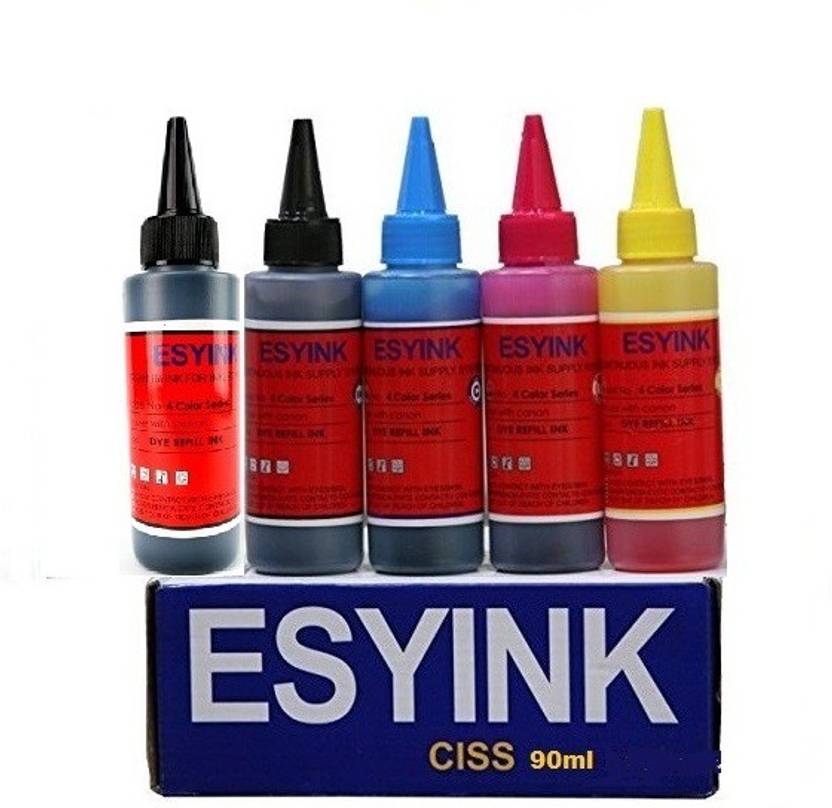 EsyInk Premium Ink for Inkjet Printers Dye Refill Ink Black + Tri