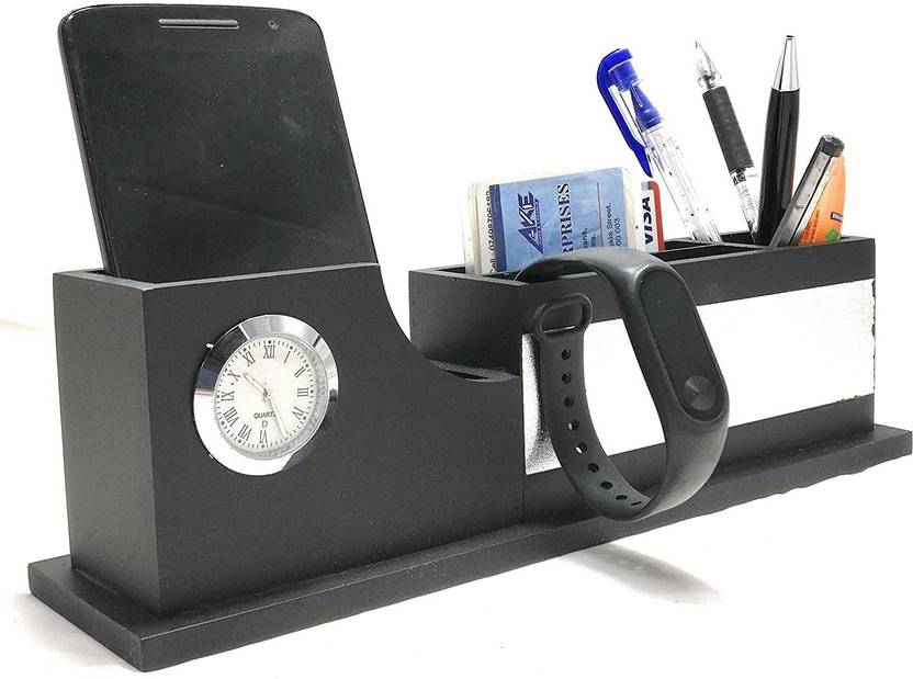 crownlit 1 Compartments Wooden Pen Stand Pen Stand