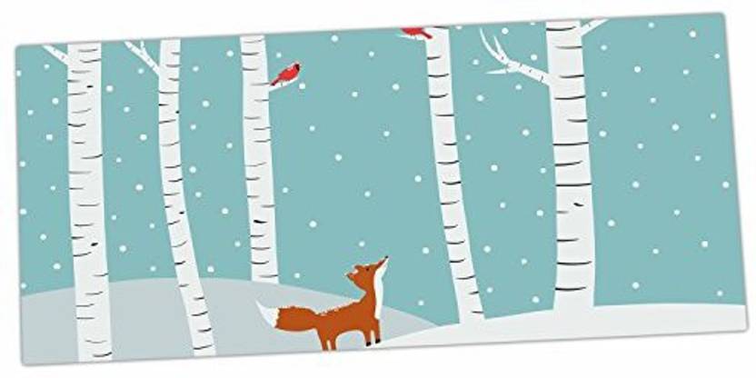Kess Inhouse Cristina Bianco Design Fox Cardinals Winter Blue
