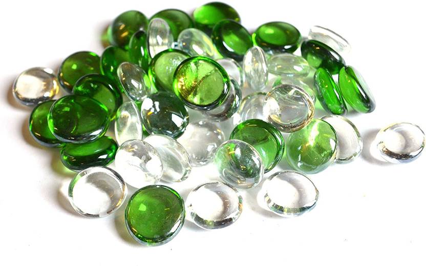 Day Green And Transparent Glass Pebbles Vase Fillers 300g Vase