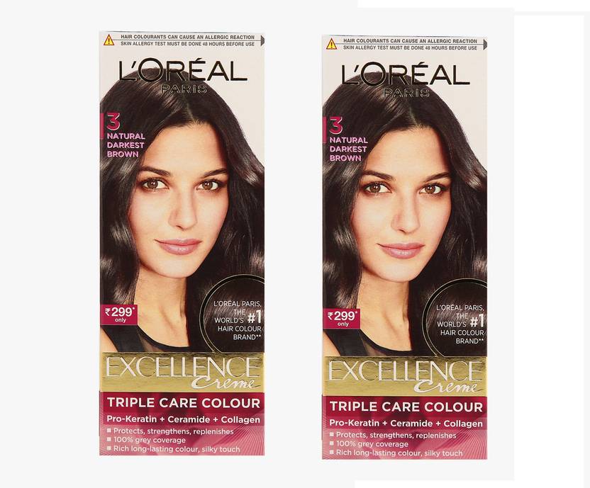 Loreal Paris Excellence Crème Hair Color 3 Natural Darkest Brown
