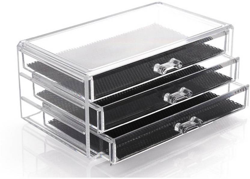 Sukot 3 Drawer Acrylic Box Cosmetic Organizer Box Makeup Box