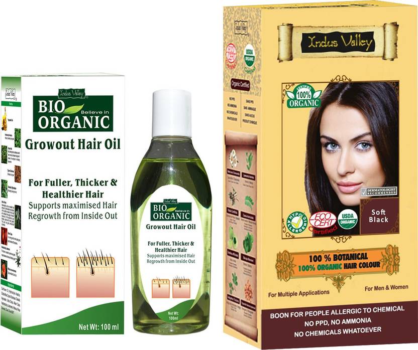 Indus Valley Combo Pack Of 100 Botanical Soft Black Hair Color