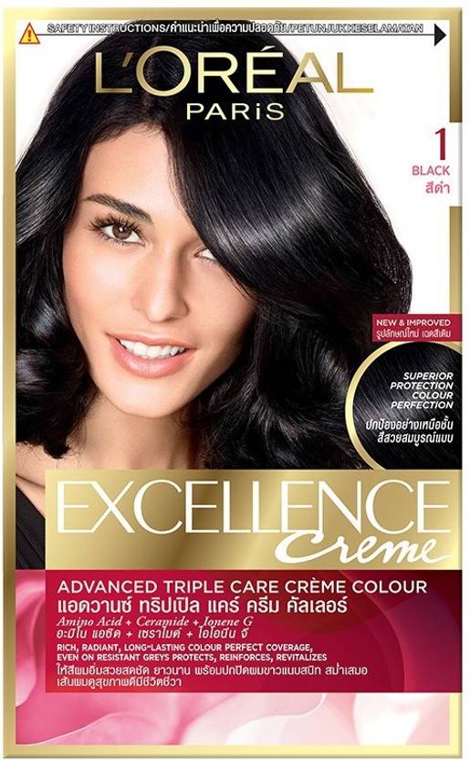 L Oreal Paris Excellent Creme Triple Care 1 Black Colour Hair