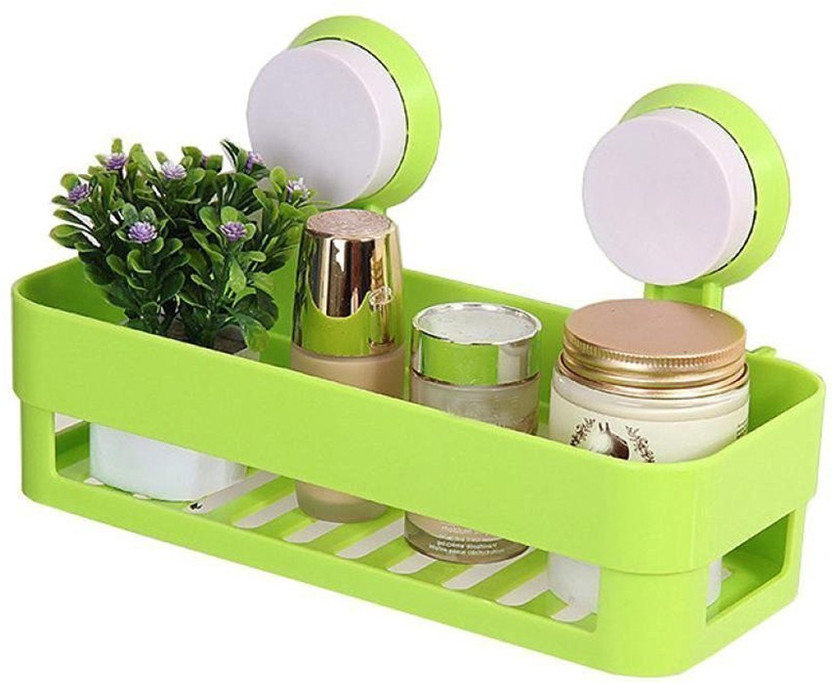 Suction Cup Wall Mounted Bath Rack Shower Holder Bathroom Box Storage Shelf