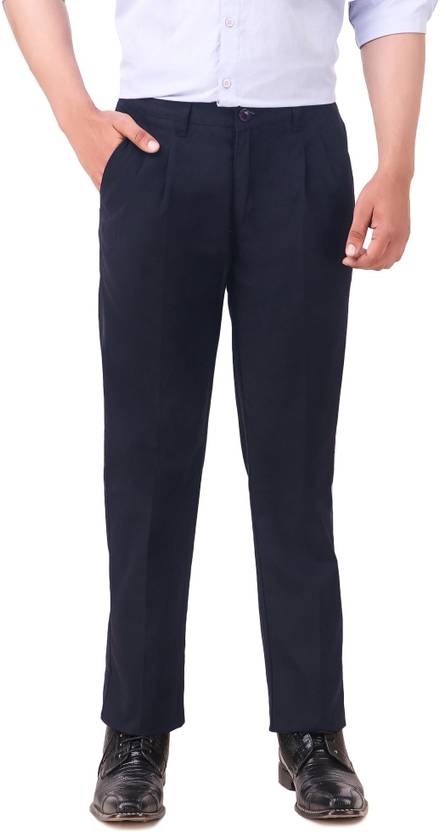 Austin M Regular Fit Men S Blue Trousers Buy Austin M Regular