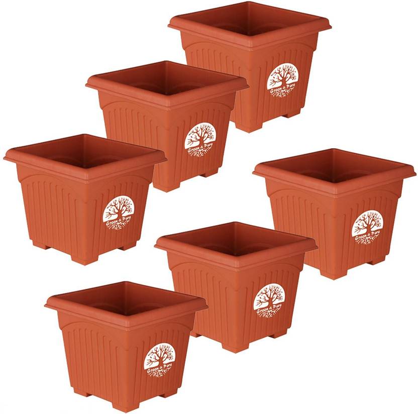 Green And Pure Premium Quality 8 Inch Square Planter Pots Flower Green And Pure Premium Quality 8 Inch Square Planter Pots Flower Plant Containers
