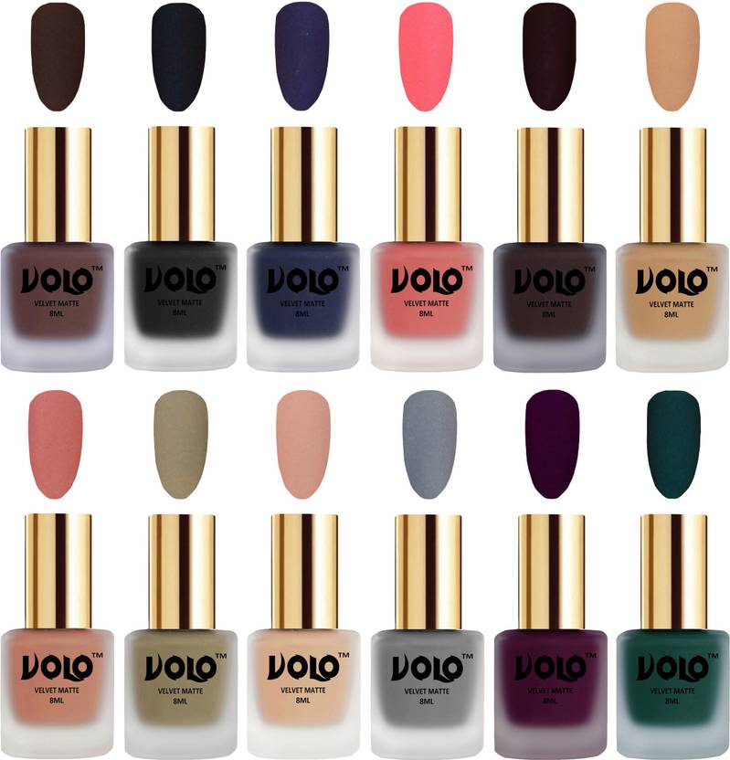Volo Velvet Dull Matte Bold Colors Nail Polish Combo In Wholesale