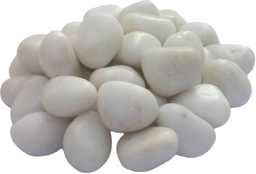 Foodie Puppies White Pebbles Glossy Stones For Home Decorative