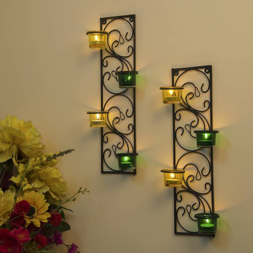 Homesake Wall Hanging Twisted Petals Tea Light Candle Diya