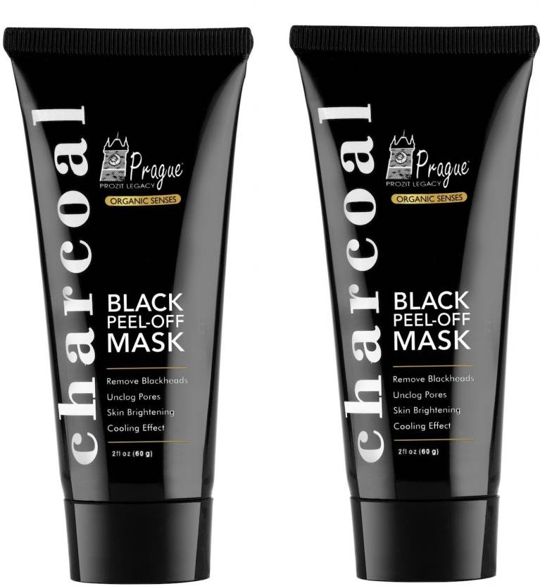Prague Peel Off Black Mask Face Pack with Activated Charcoal (Pack of 2) 60 ml