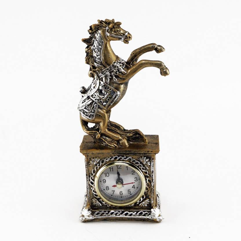 Wishkey Horse Shaped Antique Home Decoration Showpiece Table Clock
