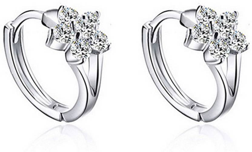 Flipkart Silver Blooming Love Sterling Silver Blooming Love Sterling Earrings For Kids S And Women Crystal