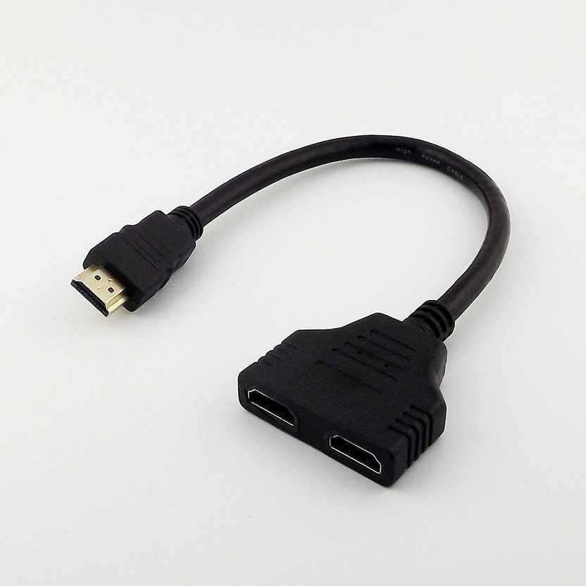 1 in 2 Out 1080P HDMI Port Splitter Male to Dual Female Splitter Cable HDMI Adapter Converter