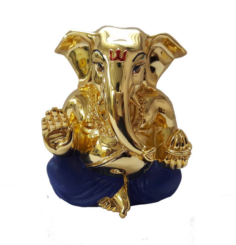 Chintamani Arts™ Gold Plated GANESH IDOL Car Dashboard Idol Very