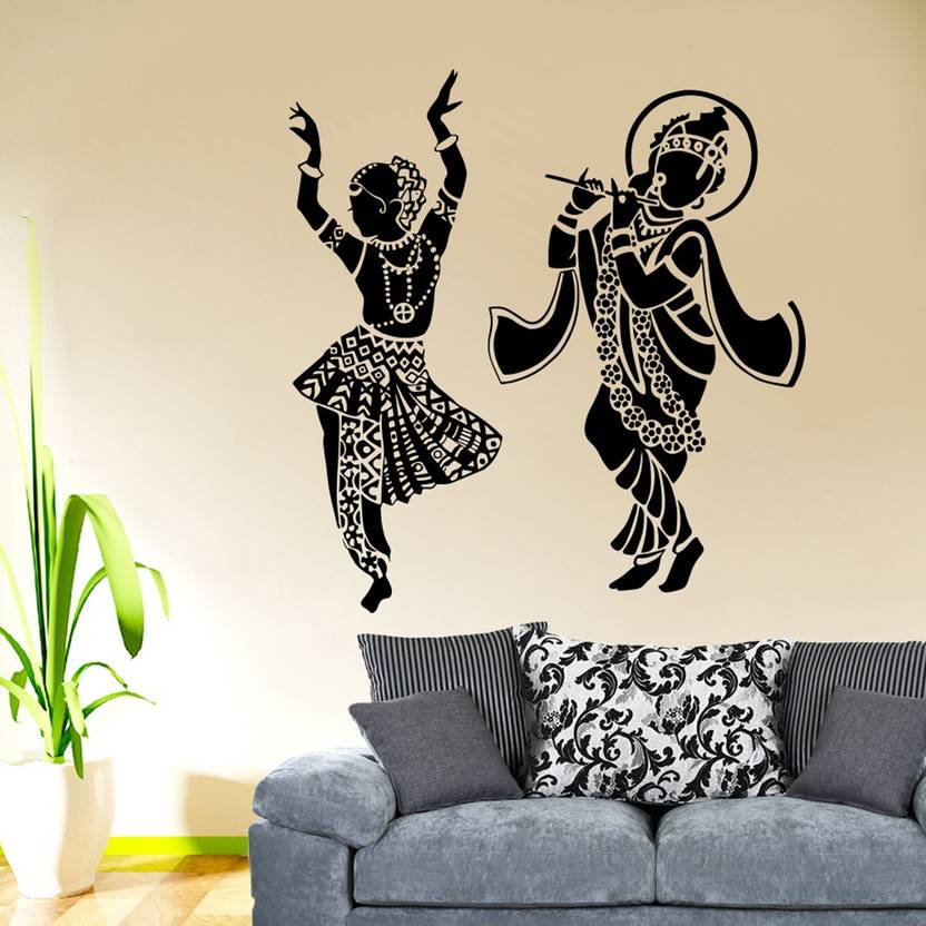 wallmantra radha krishna dancing wall sticker price in india - buy