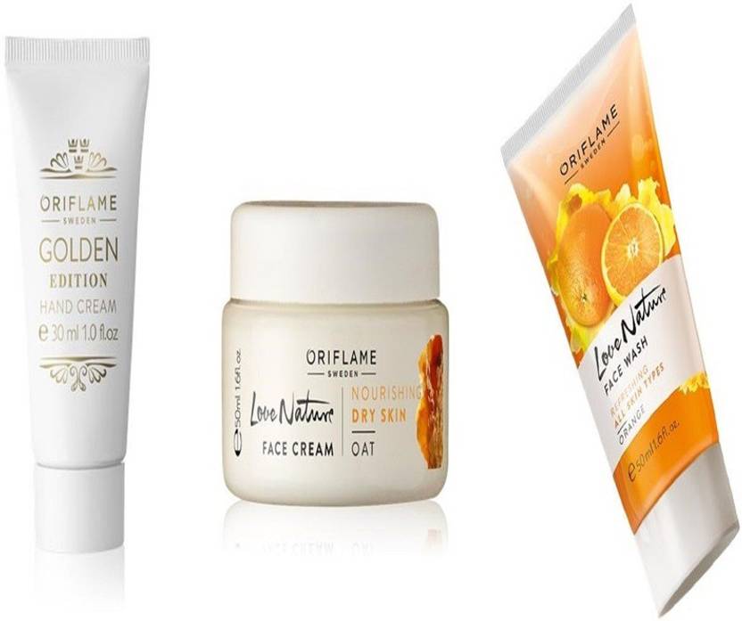 Oriflame Sweden Love Nature Face Cream Nourishing Dry Skin (OAT) & Golden Edition Hand Cream