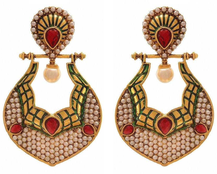 Flipkart Jfl Jewellery For Less Traditional Ethnic Flipkart Jfl Jewellery For Less Traditional Ethnic One Gram Gold Plated Stone Pearl Designer Earring Women S