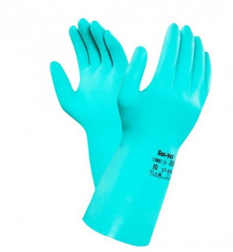 Ansell Solvent Resistant Gloves [Set of 2 Pairs] Nitrile Safety Gloves