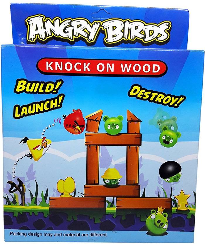 MAlive Angry Bird Toy Knock on wood Build, Launch and Destroy Board Game with Cute Characters