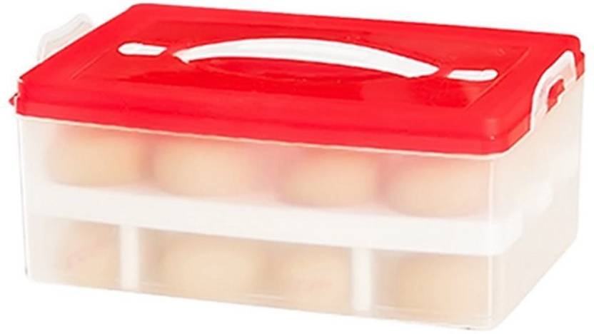 Magnusdeal Egg Holder Double Layer Refrigerator Food 24 Eggs