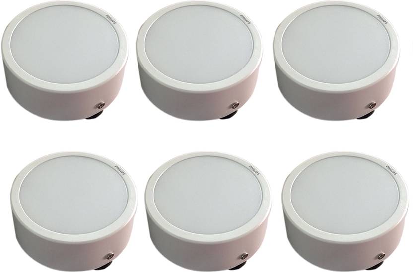 Philips 18w Round White 6500k Surface Led Panel Pack Of 06