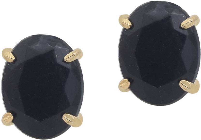 Flipkart Dzinetrendz Br Gold Plated Oval Shape Oval Shape Imitation Black Diamond Stylish Fashion Studs Earrings Women S Cubic Zirconia Br Stud Earring Online At Best Prices In India