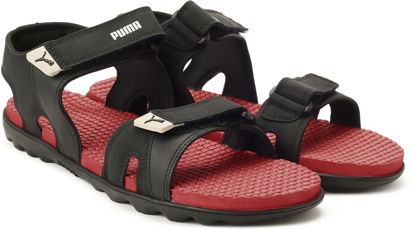 puma red floater sandals