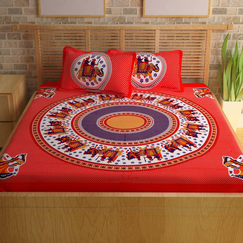 Story@Home 104 TC Cotton Double Printed Bedsheet