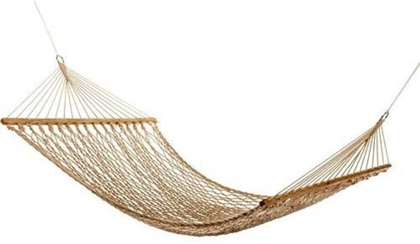 Inditradition Rope Hammock With Wooden Spreader Bars For Single Inditradition Rope Hammock With Wooden Spreader Bars For Single Person Cotton