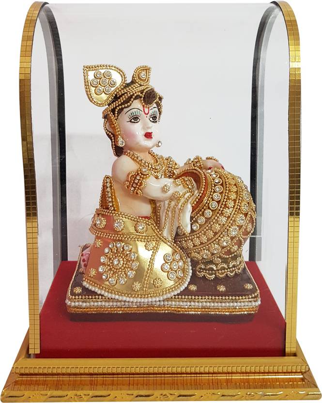 Esvar Antique Finish Lord Krishna Statue Hindu God Makhan Chor