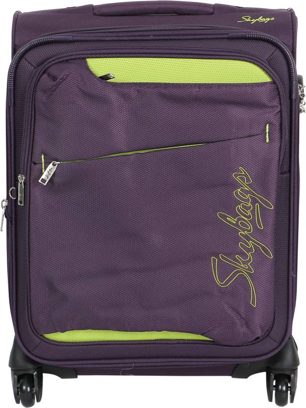 SKYBAGS Port 55 cm Soft Trolley (Purple) Expandable Cabin Suitcase - 22 ...