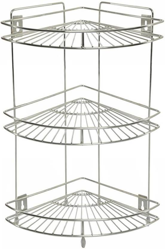 Omic Corner Stand Small 3 Tier 14 X 16 5 12 Inches Omic Corner Stand Small 3 Tier 14 X 16 5 12 Inches Stainless Steel Multi Purpose Storage
