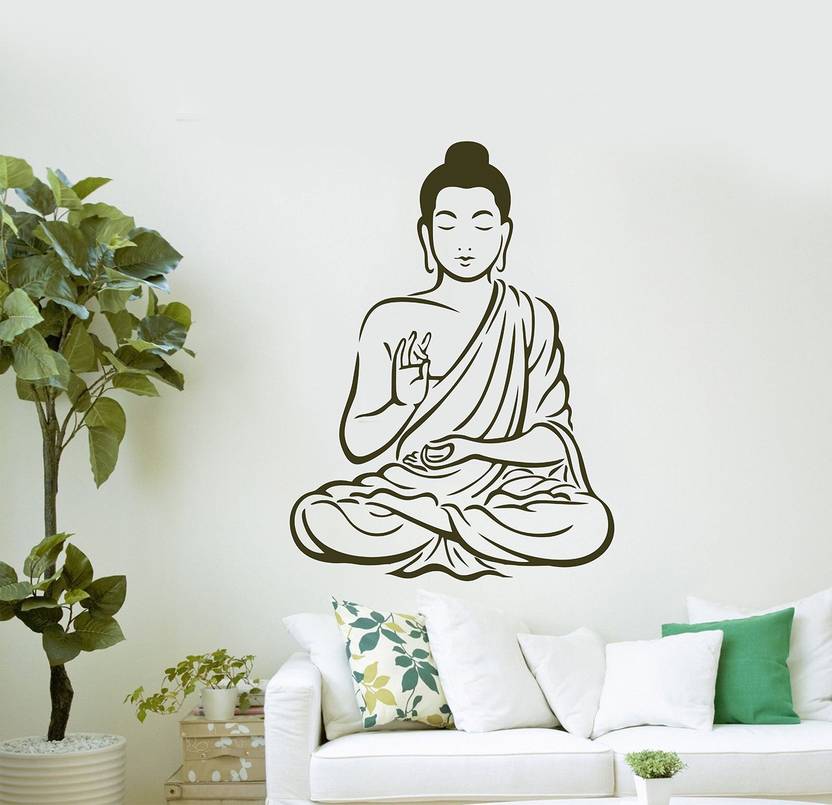 flipkart smartbuy large "buddha" digital printed pvc vinyl sticker