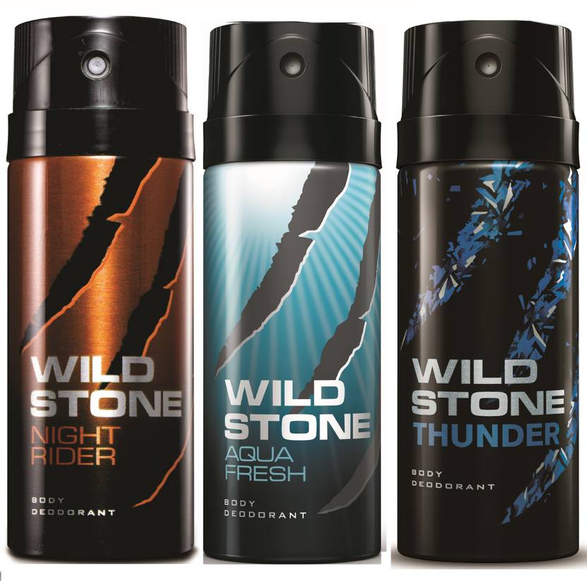 Wild Stone Night Rider, Aqua Fresh & Thunder Deo Combo Deodorant Spray