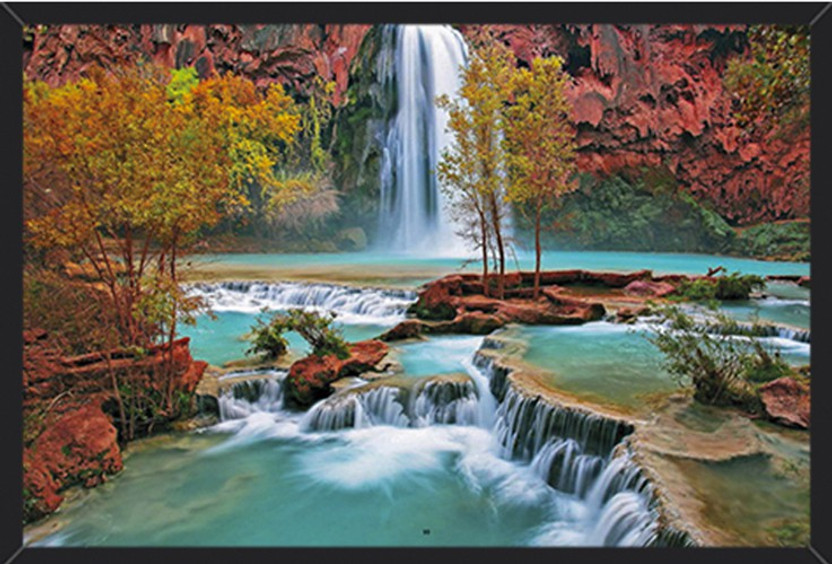 WATER STREAM Canvas Art Print for Wall Decor and Painting of Scenic View Landsca