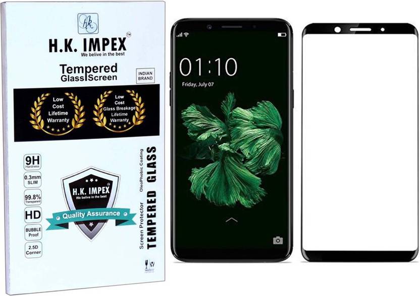 H.K.Impex Edge To Edge Tempered Glass for OPPO F5 (5D Tempered glass)(full body cover) (Pack of 1)