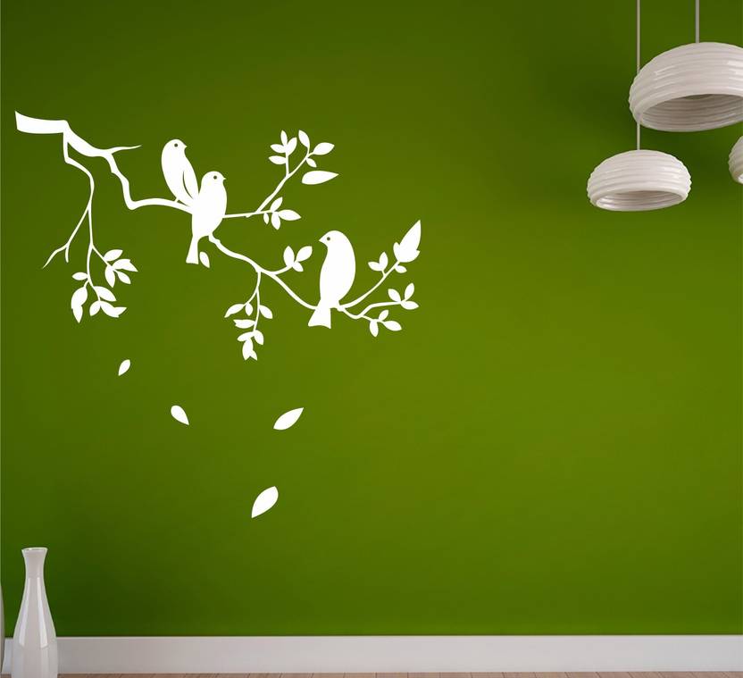 stickersyard medium birds on branch wall sticker & decal sticker