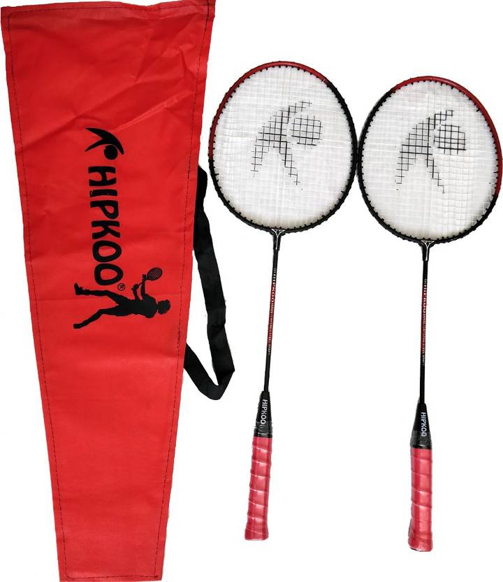 Hipkoo Sports TOUGH BADMINTON RACKET (SET OF 2) Red Strung Badminton